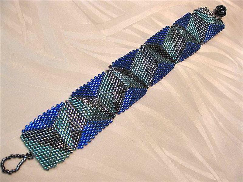 Peyote-Armband blau-tuerkis
